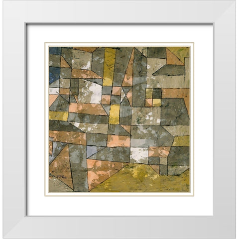 North German City White Modern Wood Framed Art Print with Double Matting by Klee, Paul