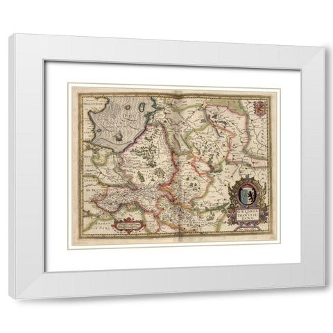 Map of Transylvania Roumania White Modern Wood Framed Art Print with Double Matting by Vintage Maps