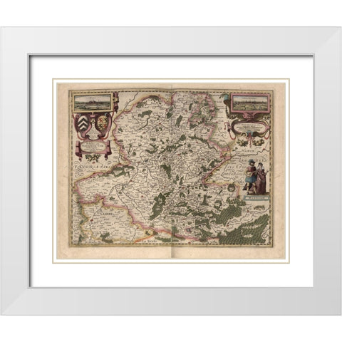 Maps of Hainot Belgium White Modern Wood Framed Art Print with Double Matting by Vintage Maps