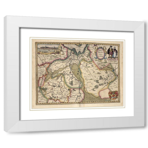The Area around Deventer Netherlands White Modern Wood Framed Art Print with Double Matting by Vintage Maps