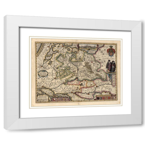The area around Utrecht White Modern Wood Framed Art Print with Double Matting by Vintage Maps