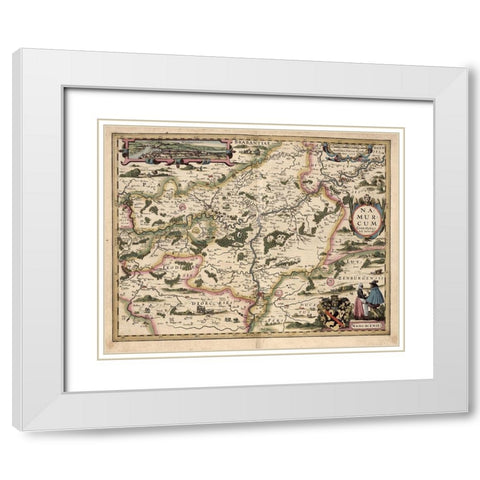 Map of Belgium and Namur White Modern Wood Framed Art Print with Double Matting by Vintage Maps