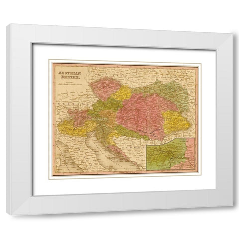 Austrian Empire 1844 White Modern Wood Framed Art Print with Double Matting by Vintage Maps