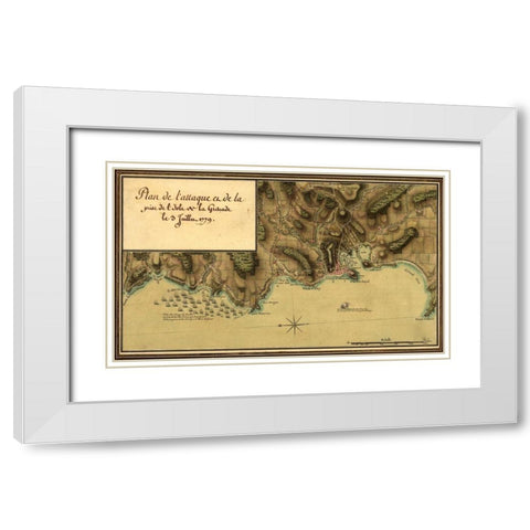 Point Royal-Jamaica New Granada White Modern Wood Framed Art Print with Double Matting by Vintage Maps