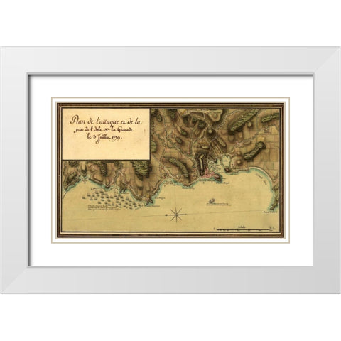 Point Royal-Jamaica New Granada White Modern Wood Framed Art Print with Double Matting by Vintage Maps
