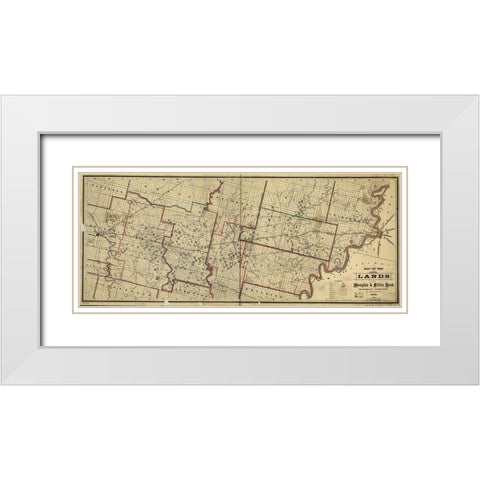 Memphis and Little Rock Railroad Company 1878 White Modern Wood Framed Art Print with Double Matting by Vintage Maps