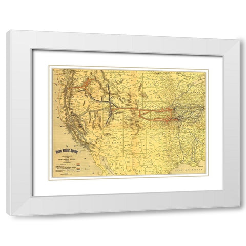 Union Pacific system of railroad and steamship lines 1900 White Modern Wood Framed Art Print with Double Matting by Vintage Maps