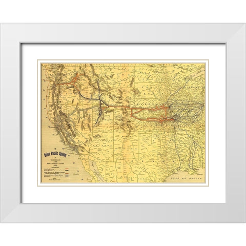 Union Pacific system of railroad and steamship lines 1900 White Modern Wood Framed Art Print with Double Matting by Vintage Maps