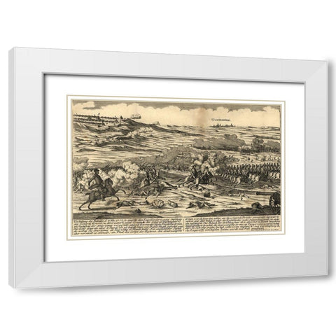 Battle of Germantown near Philadelphia 1777 White Modern Wood Framed Art Print with Double Matting by Vintage Maps