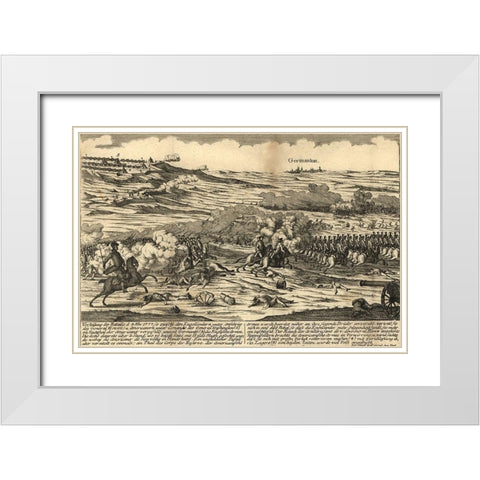 Battle of Germantown near Philadelphia 1777 White Modern Wood Framed Art Print with Double Matting by Vintage Maps