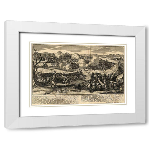 English Army of General Burgoyne with his German Troops 1777 White Modern Wood Framed Art Print with Double Matting by Vintage Maps