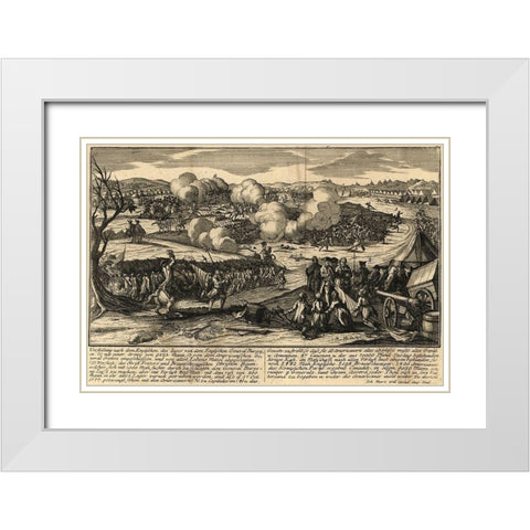 English Army of General Burgoyne with his German Troops 1777 White Modern Wood Framed Art Print with Double Matting by Vintage Maps