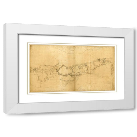 Fort Washington or Knypehausen 1777 White Modern Wood Framed Art Print with Double Matting by Vintage Maps