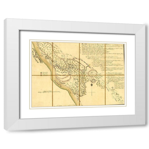 Lafayette Retreat before General Howe at Barren Hill Pennsylvania 1778 White Modern Wood Framed Art Print with Double Matting by Vintage Maps