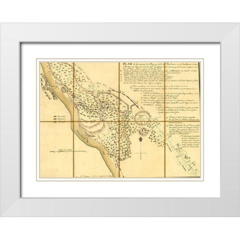 Lafayette Retreat before General Howe at Barren Hill Pennsylvania 1778 White Modern Wood Framed Art Print with Double Matting by Vintage Maps