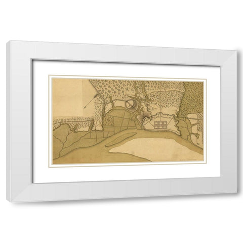 Savannah and Its Environs 1779 White Modern Wood Framed Art Print with Double Matting by Vintage Maps