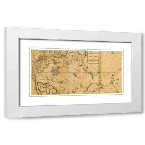 Boston its environs and harbor 1775 White Modern Wood Framed Art Print with Double Matting by Vintage Maps