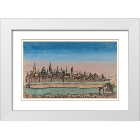 Antique Map of Jerusalem White Modern Wood Framed Art Print with Double Matting by Vintage Maps