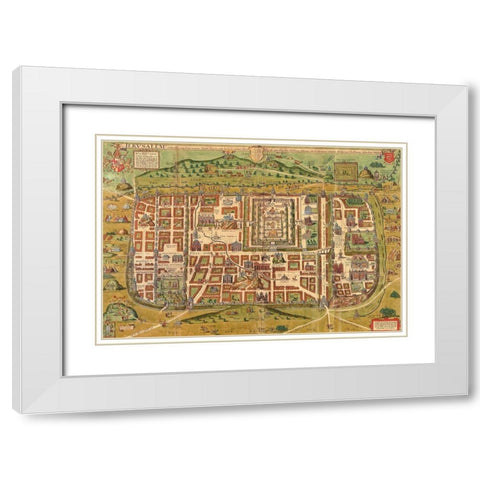 Antique Map of Jerusalem White Modern Wood Framed Art Print with Double Matting by Vintage Maps