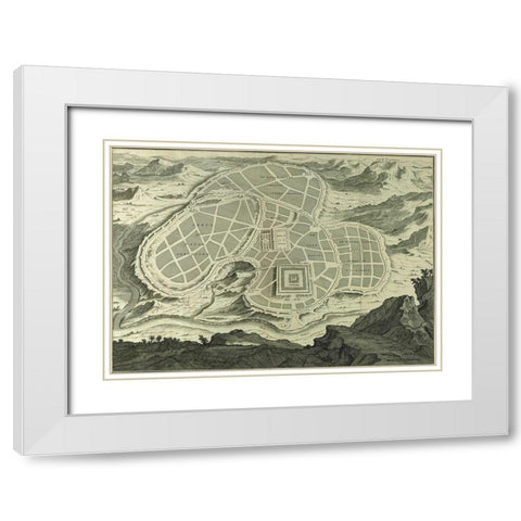 Antique Map of Jerusalem White Modern Wood Framed Art Print with Double Matting by Vintage Maps