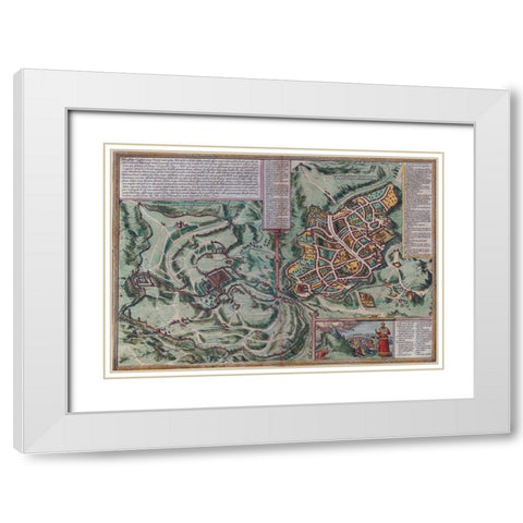 Antique Map of Jerusalem White Modern Wood Framed Art Print with Double Matting by Vintage Maps