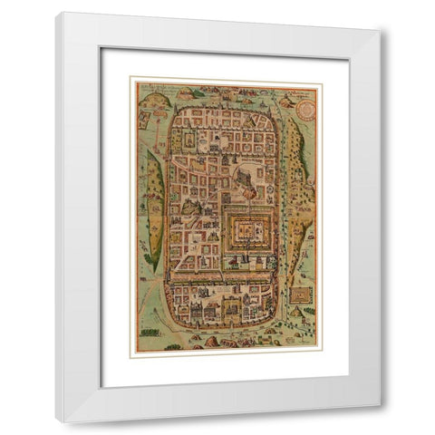 Antique Map of Jerusalem White Modern Wood Framed Art Print with Double Matting by Vintage Maps