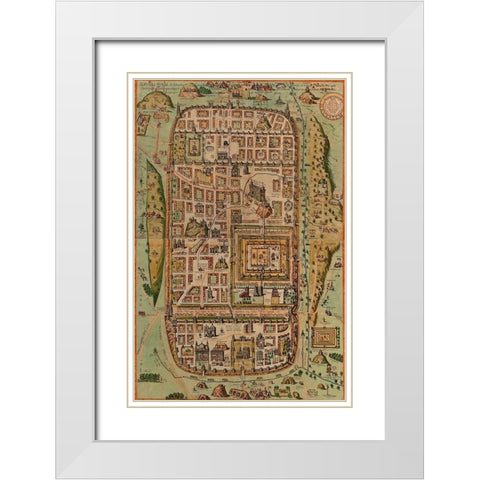 Antique Map of Jerusalem White Modern Wood Framed Art Print with Double Matting by Vintage Maps