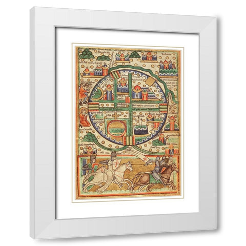 Antique Map of Jerusalem White Modern Wood Framed Art Print with Double Matting by Vintage Maps