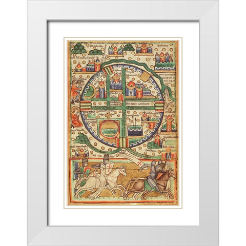 Antique Map of Jerusalem White Modern Wood Framed Art Print with Double Matting by Vintage Maps