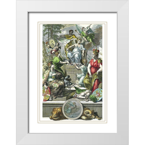 Historical Atlas Title Page White Modern Wood Framed Art Print with Double Matting by Chatelain, Henri