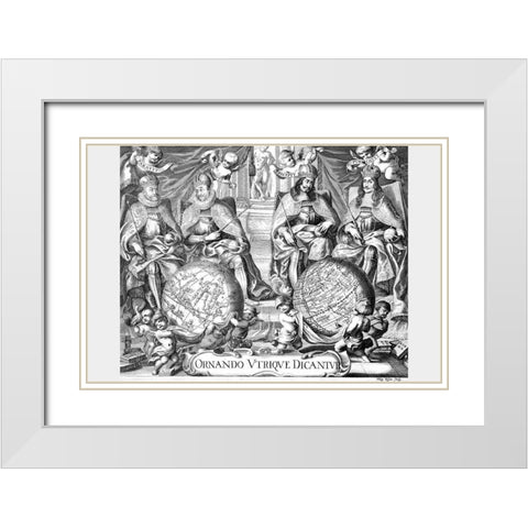 Atlas Frontispiece White Modern Wood Framed Art Print with Double Matting by Kilian, Philip