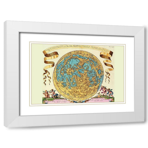 The Lunar Surface White Modern Wood Framed Art Print with Double Matting by Hevel, Joanne
