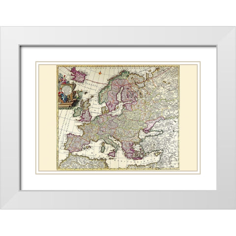Europe White Modern Wood Framed Art Print with Double Matting by Allard, Carl