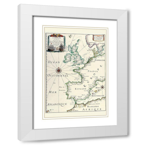 Europe White Modern Wood Framed Art Print with Double Matting by Merian, Matthias
