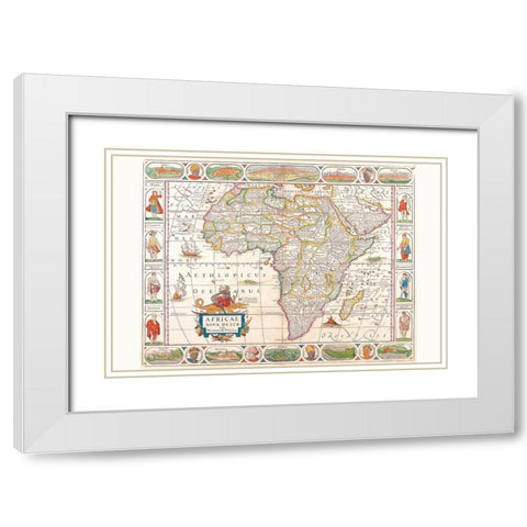 Africa White Modern Wood Framed Art Print with Double Matting by Visscher, Nicolas