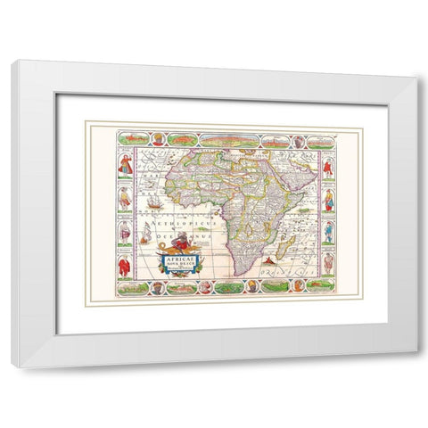 Africa White Modern Wood Framed Art Print with Double Matting by Coronelli, Vincenzo