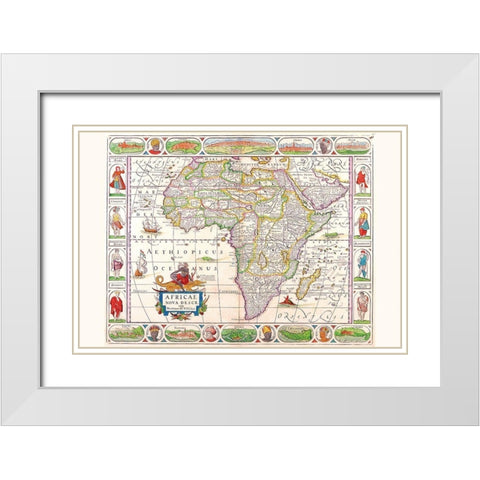 Africa White Modern Wood Framed Art Print with Double Matting by Coronelli, Vincenzo