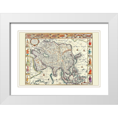 Asia White Modern Wood Framed Art Print with Double Matting by Speed, John