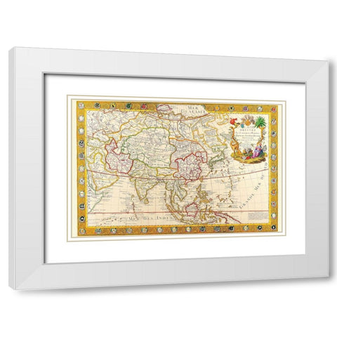 Asia White Modern Wood Framed Art Print with Double Matting by Danet, Guillaume
