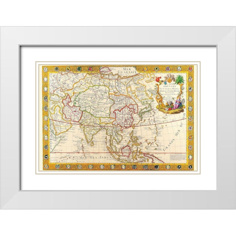Asia White Modern Wood Framed Art Print with Double Matting by Danet, Guillaume