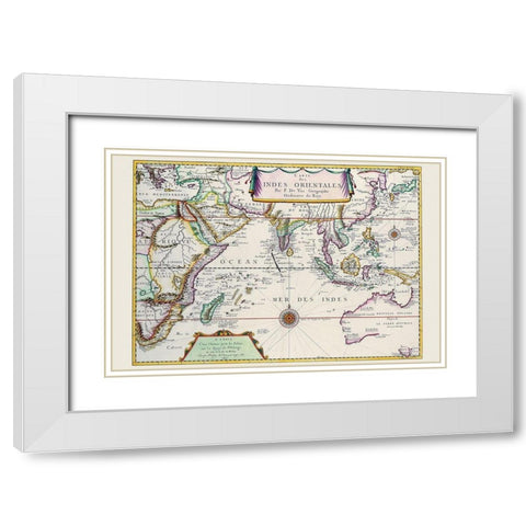 Indies Orientales Southeast Asia White Modern Wood Framed Art Print with Double Matting by Duval, Pierre