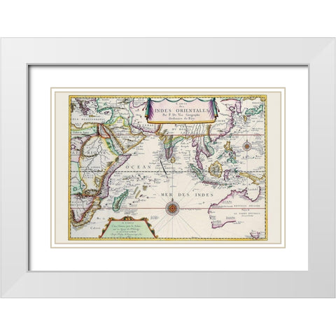 Indies Orientales Southeast Asia White Modern Wood Framed Art Print with Double Matting by Duval, Pierre