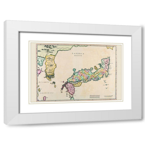 Japan and Korea White Modern Wood Framed Art Print with Double Matting by Blaeu, Joan