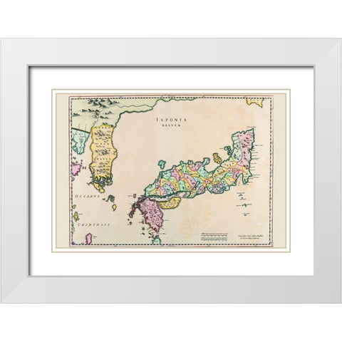 Japan and Korea White Modern Wood Framed Art Print with Double Matting by Blaeu, Joan