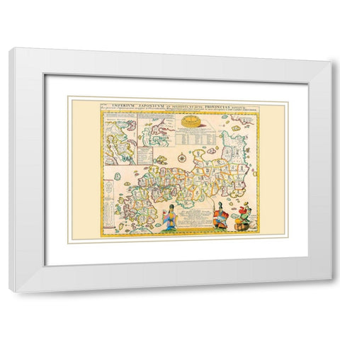 Prefectures and the Peoples of Japan White Modern Wood Framed Art Print with Double Matting by Kaempfer, Engelbert