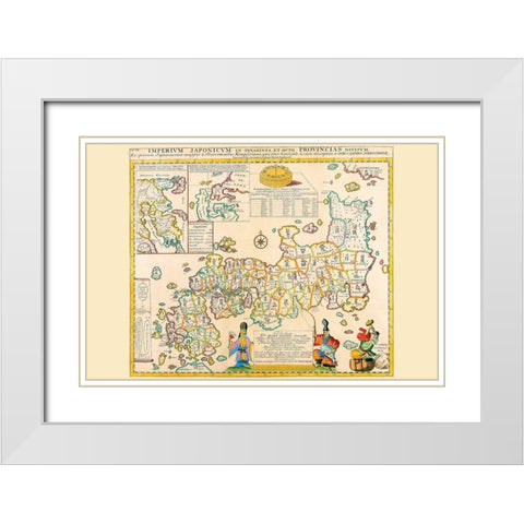 Prefectures and the Peoples of Japan White Modern Wood Framed Art Print with Double Matting by Kaempfer, Engelbert