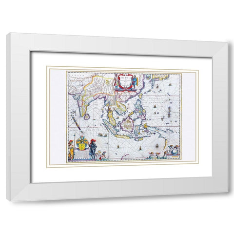 India and Southeast Asia White Modern Wood Framed Art Print with Double Matting by Blaeu, Willem