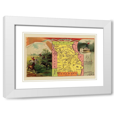 Missouri White Modern Wood Framed Art Print with Double Matting by Arbuckle Brothers