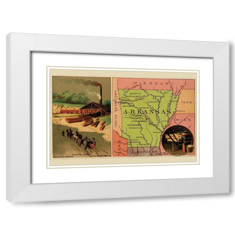 Arkansas White Modern Wood Framed Art Print with Double Matting by Arbuckle Brothers