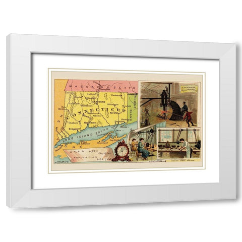 Connecticut White Modern Wood Framed Art Print with Double Matting by Arbuckle Brothers